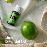 Emballage élégant de l huile citron vert Young Living.