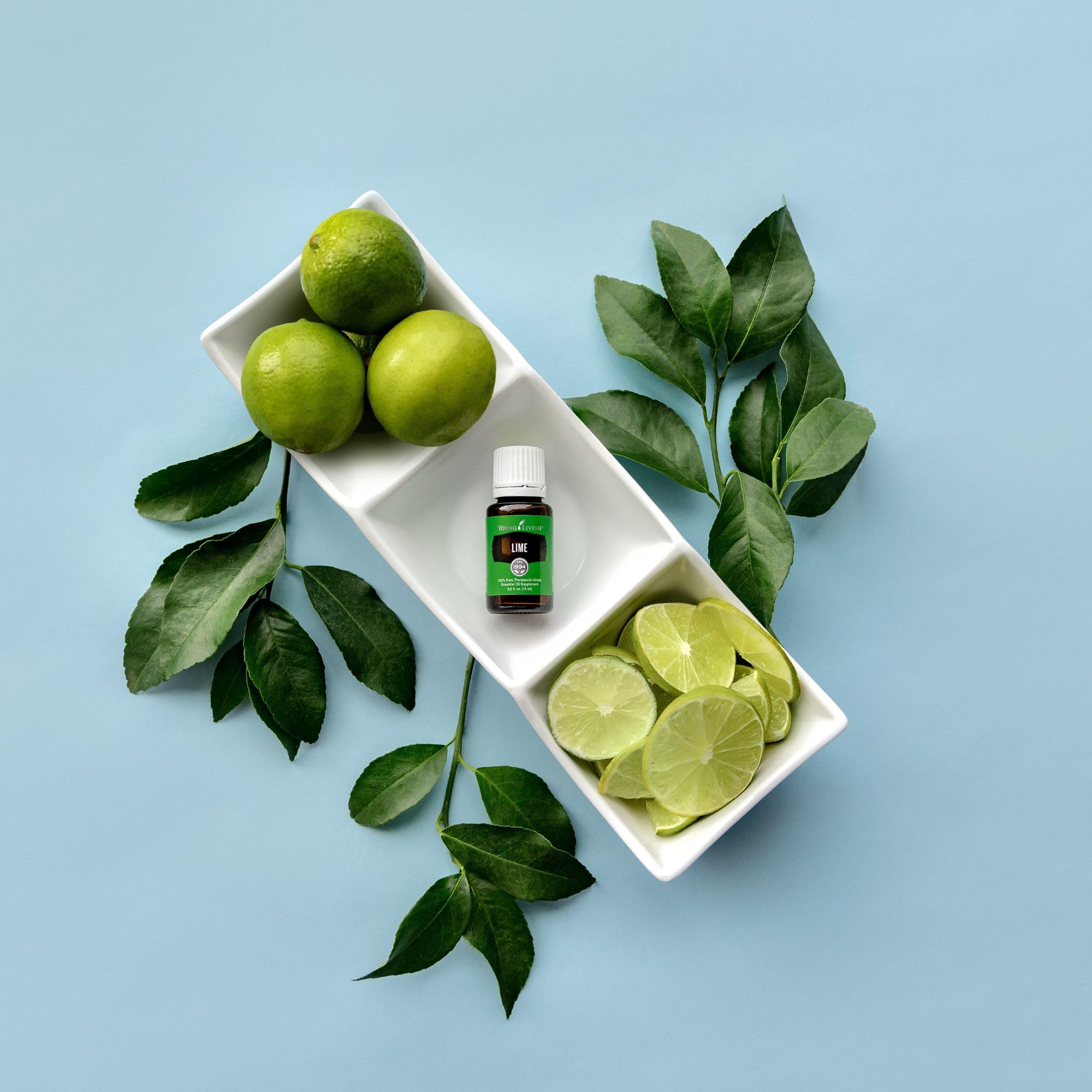 Routine bien-être nocturne avec huile citron vert Young Living.