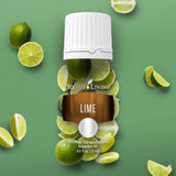 Zoom sur l étiquette de l huile citron vert Young Living, qualité premium.
