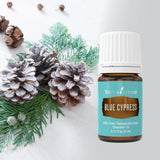 Blue Cypress Young Living, flacon compact, idéal pour les voyages et le soin quotidien.