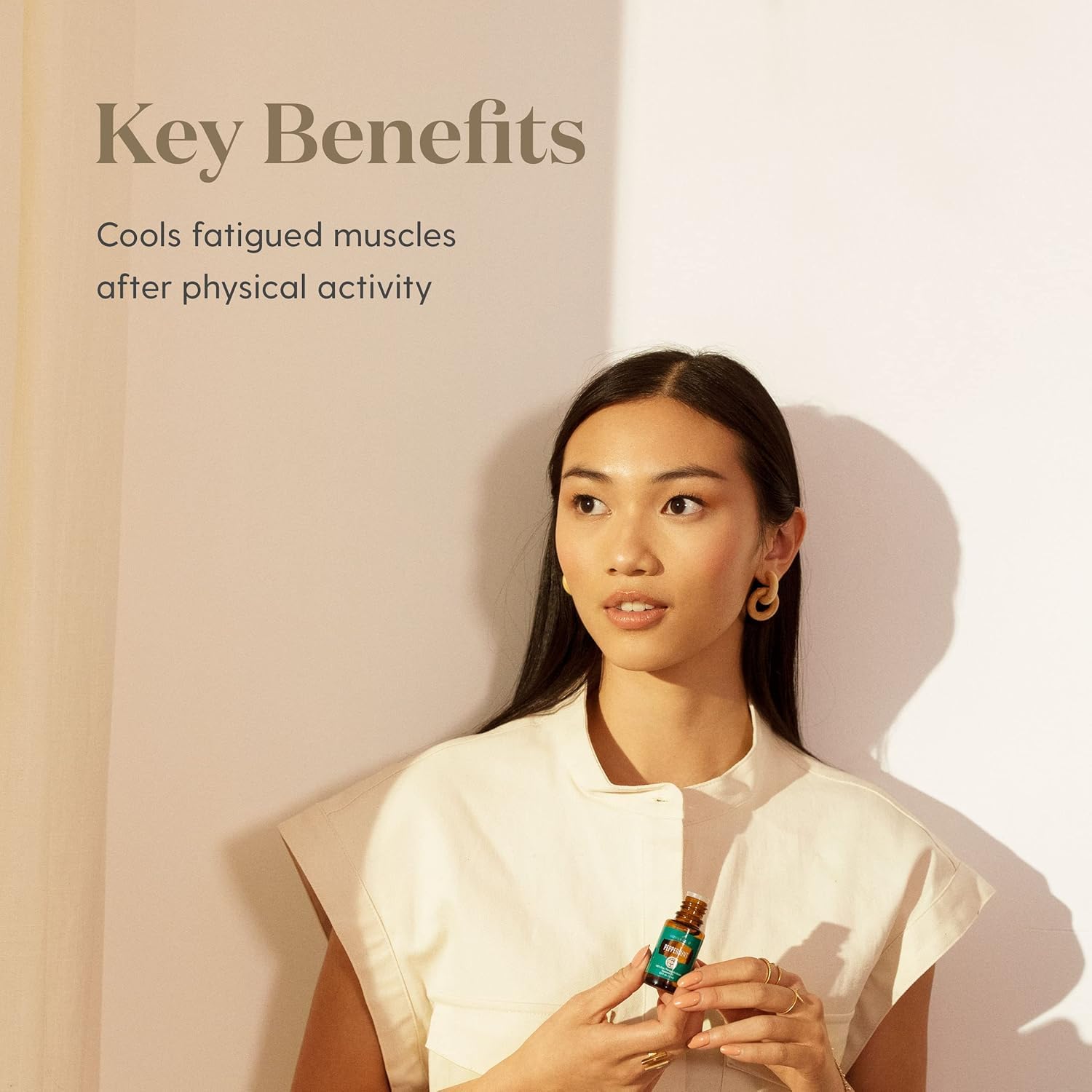young living menthe poivrée — massage ciblé pour fraîcheur et détente musculaire.