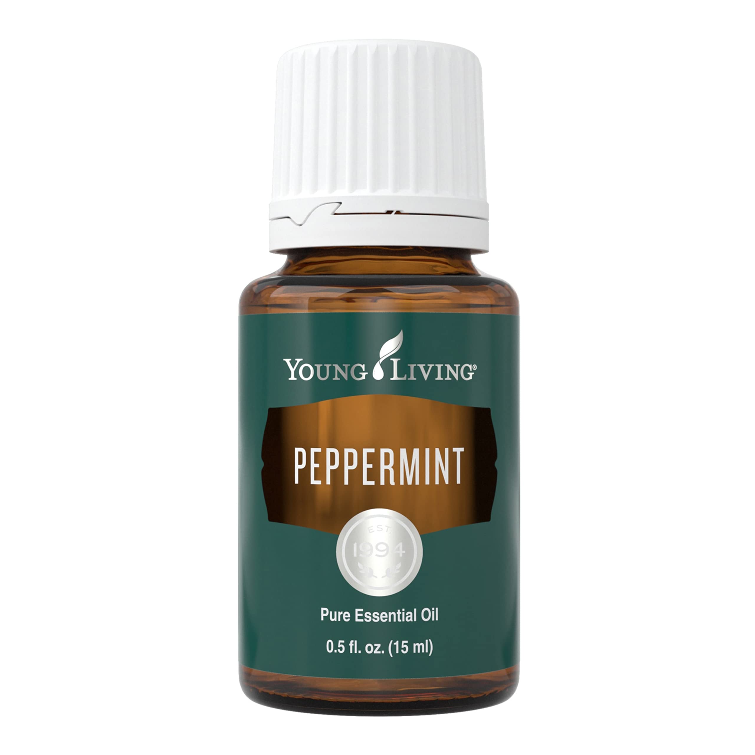 Young Living menthe poivrée – bouteille d’huile essentielle, pure et prête à l’emploi.