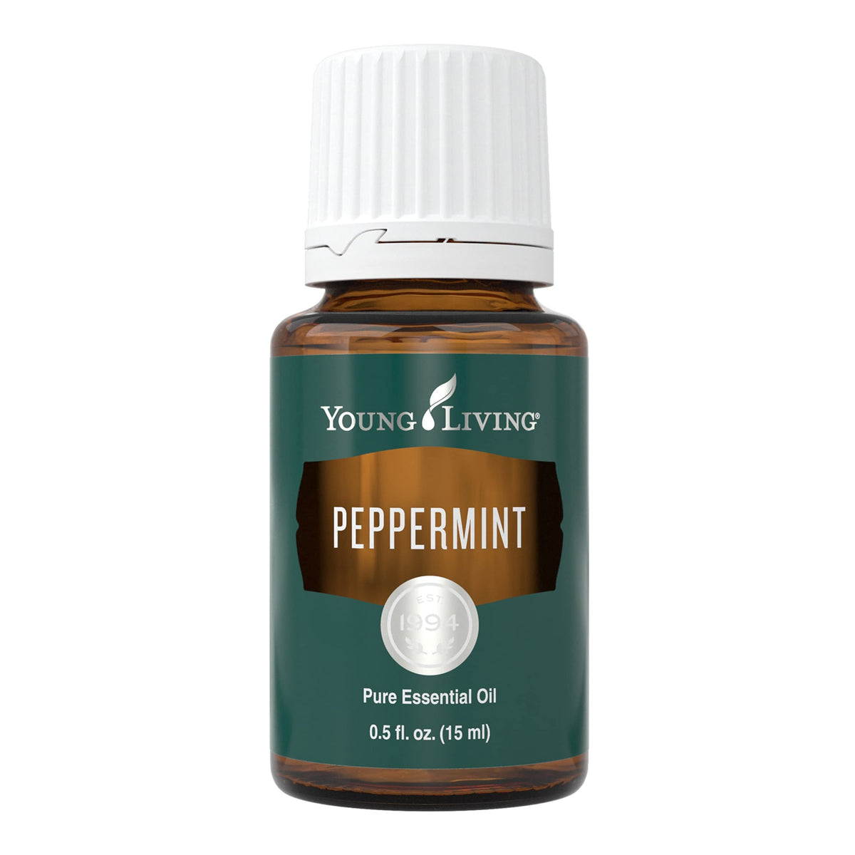 Young Living menthe poivrée – bouteille d’huile essentielle, pure et prête à l’emploi.
