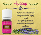 Hysope Young Living, ambiance méditative: inhalation légère pour stimuler la créativité.