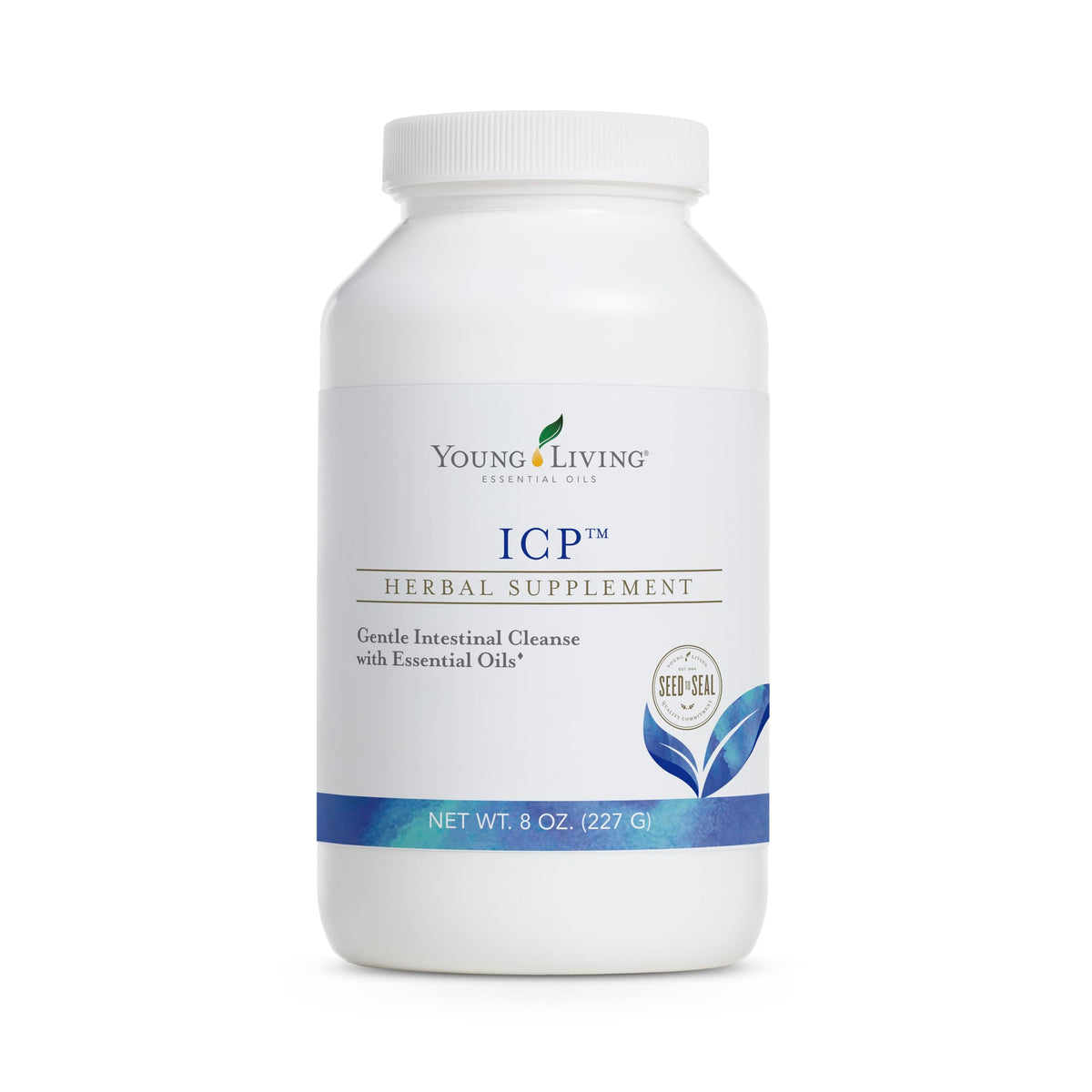 Young Living ICP poudre : image de la bouteille favorisant l’absorption des nutriments.