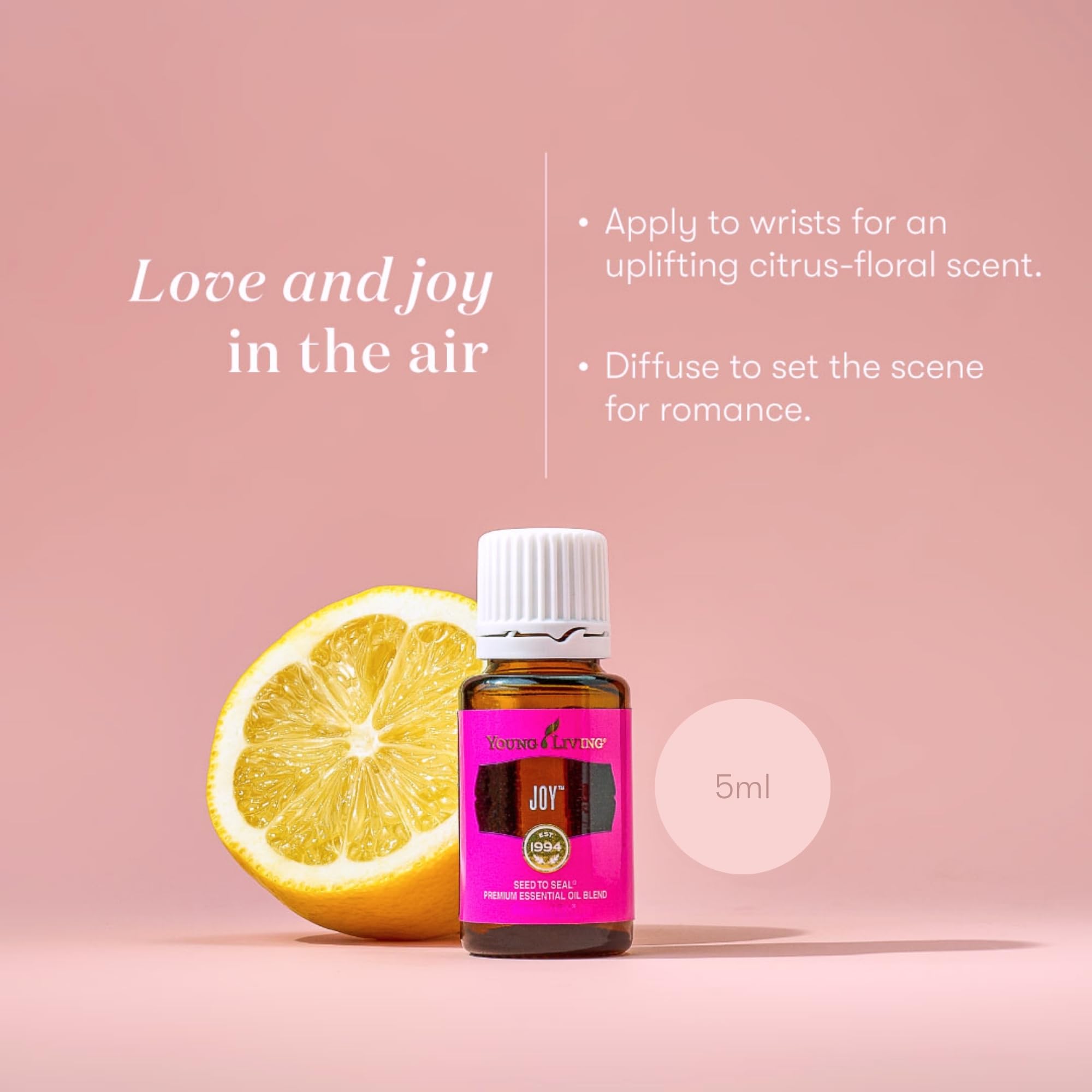 Joy par Young Living, parfum-naturel: appliquer sur peau pour une fragrance délicate.