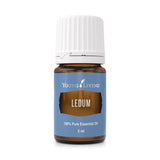 Young Living Ledum Premium dans bouteille, idéal pour diffusion calme.