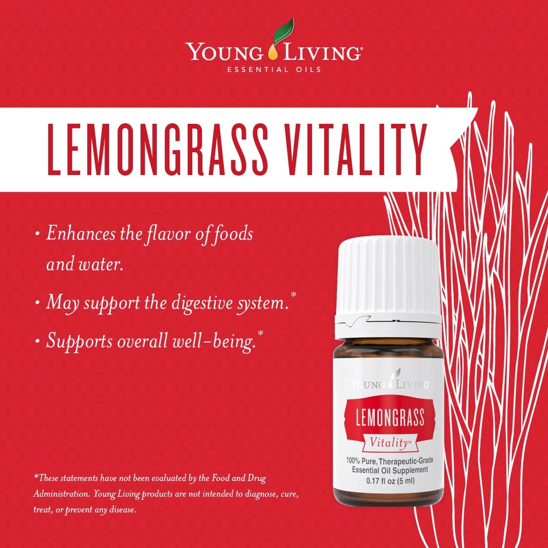 Gouttes de Young Living Lemongrass Vitality, parfument desserts et boissons