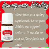 Young Living Lemongrass Vitality en verre, note d'agrumes frais dans une boisson