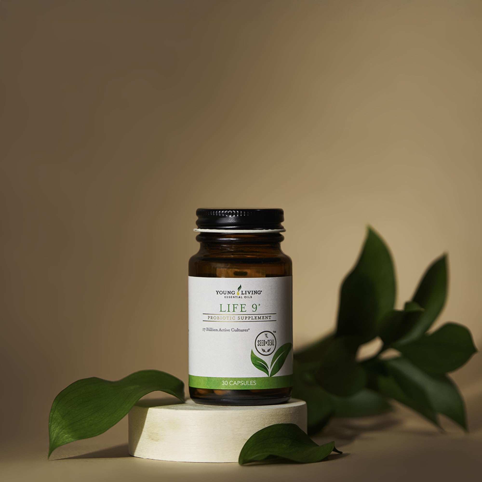 Young Living Life 9 Probiotique – emballage: qualité sans colorants ni conservateurs.
