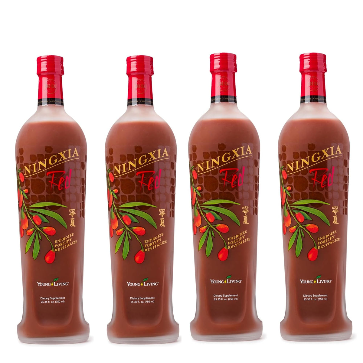 NingXia Red de Young Living dans une bouteille ouverte, énergie durable et goût fruité.