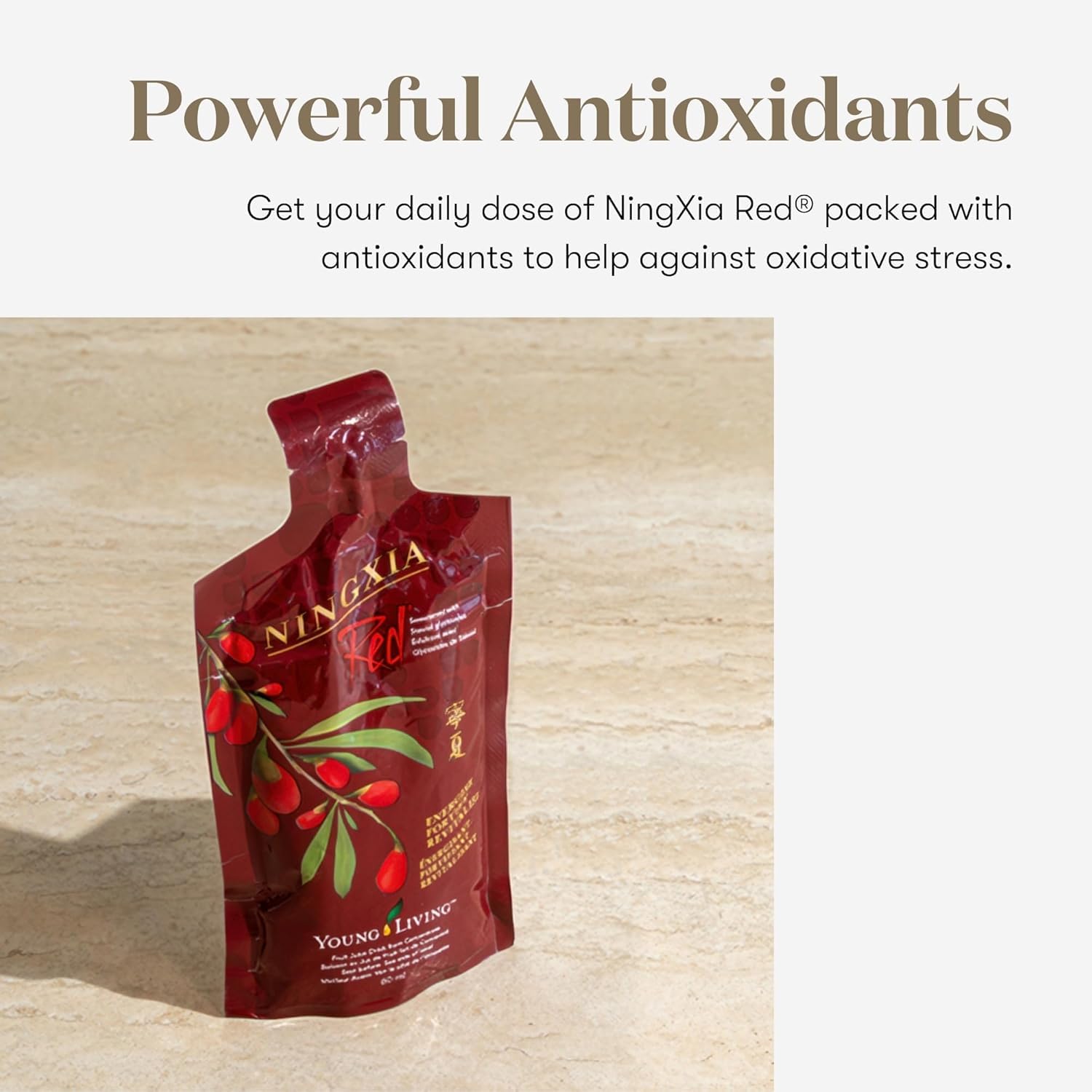 Sachets NingXia Red Young Living pack 30 pour portions individuelles.
