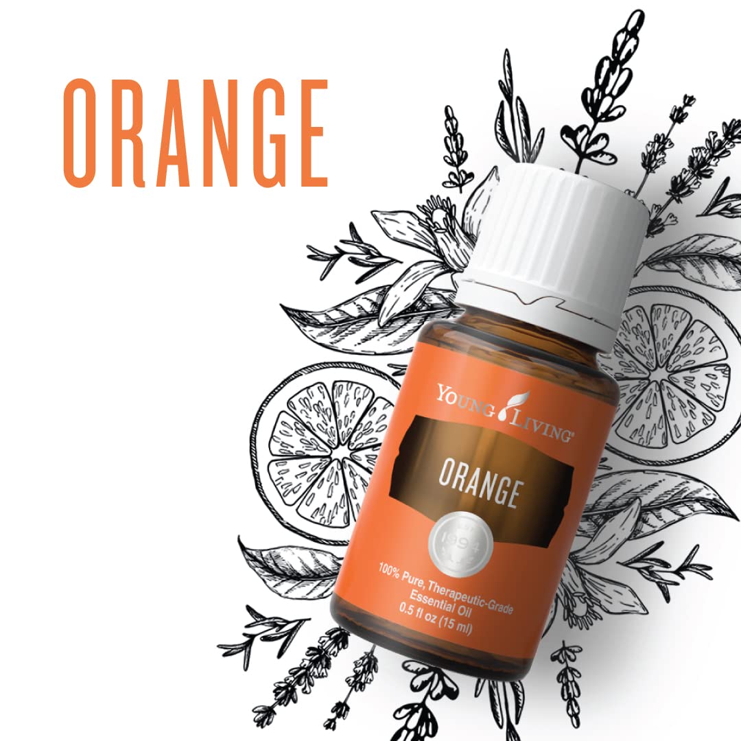 Young Living Orange huile essentielle 15 ml — application topique diluee pour des soins doux.