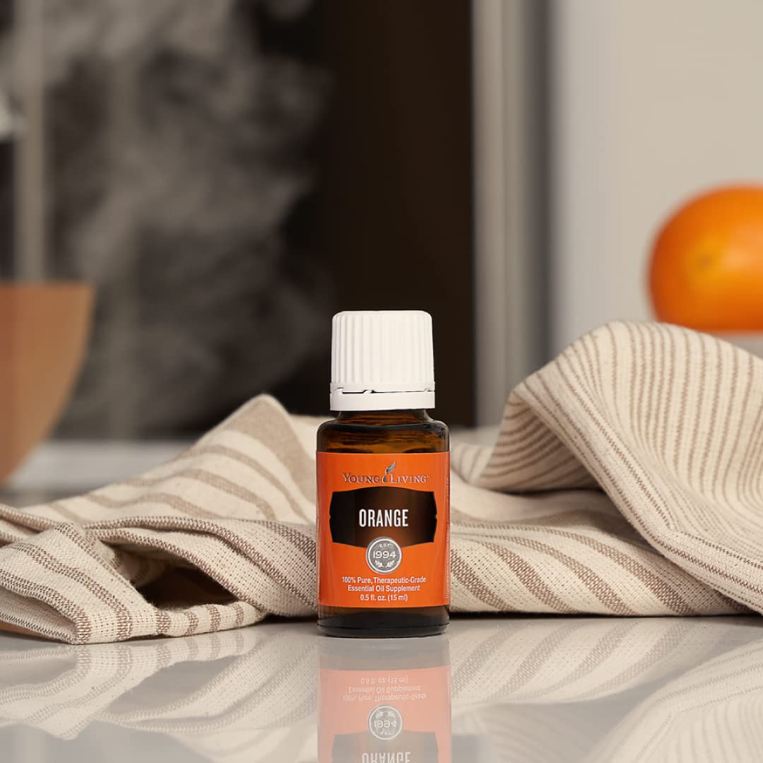 Young Living Orange huile essentielle 15 ml — parfum citrique pour revitaliser l'atmosphère.