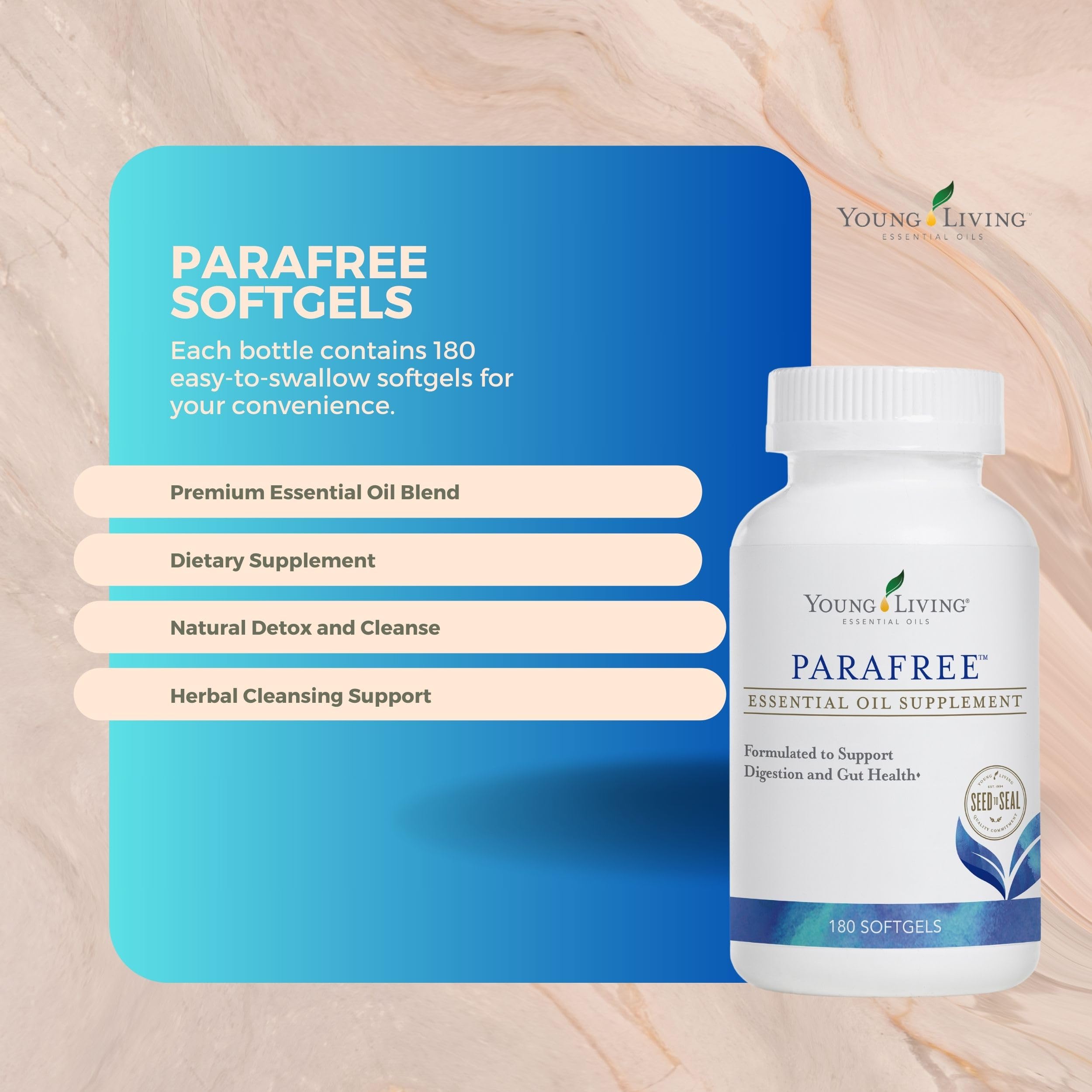 Guide de dosage ParaFree: trois softgels par prise, deux fois par jour.