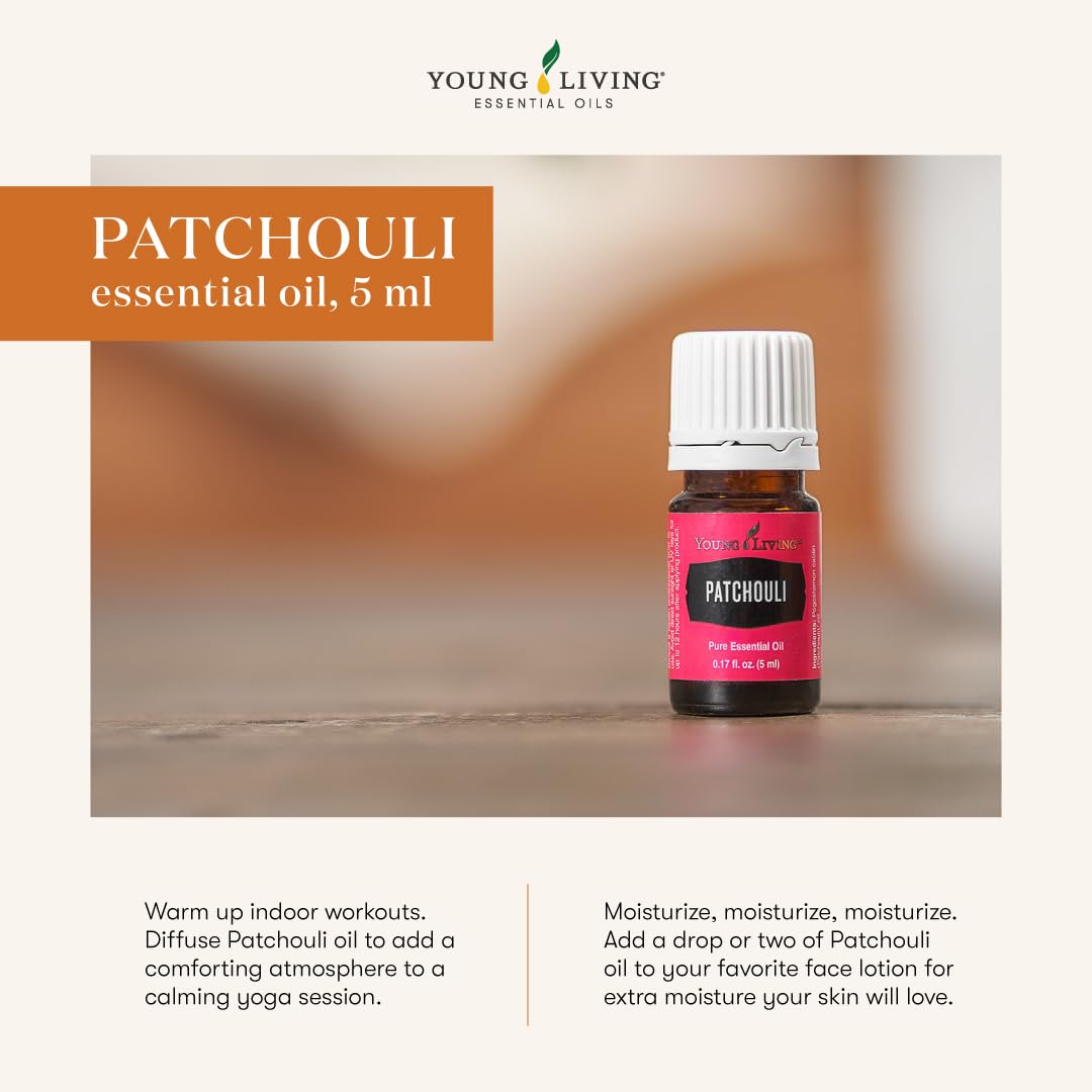 Patchouli Young Living diffusé pour créer une ambiance calme et relaxante.