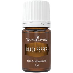 Huile Poivre Noir Young Living – bouteille 5 ml, arôme stimulant pour concentration.