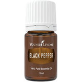 Huile Poivre Noir Young Living – bouteille 5 ml, arôme stimulant pour concentration.