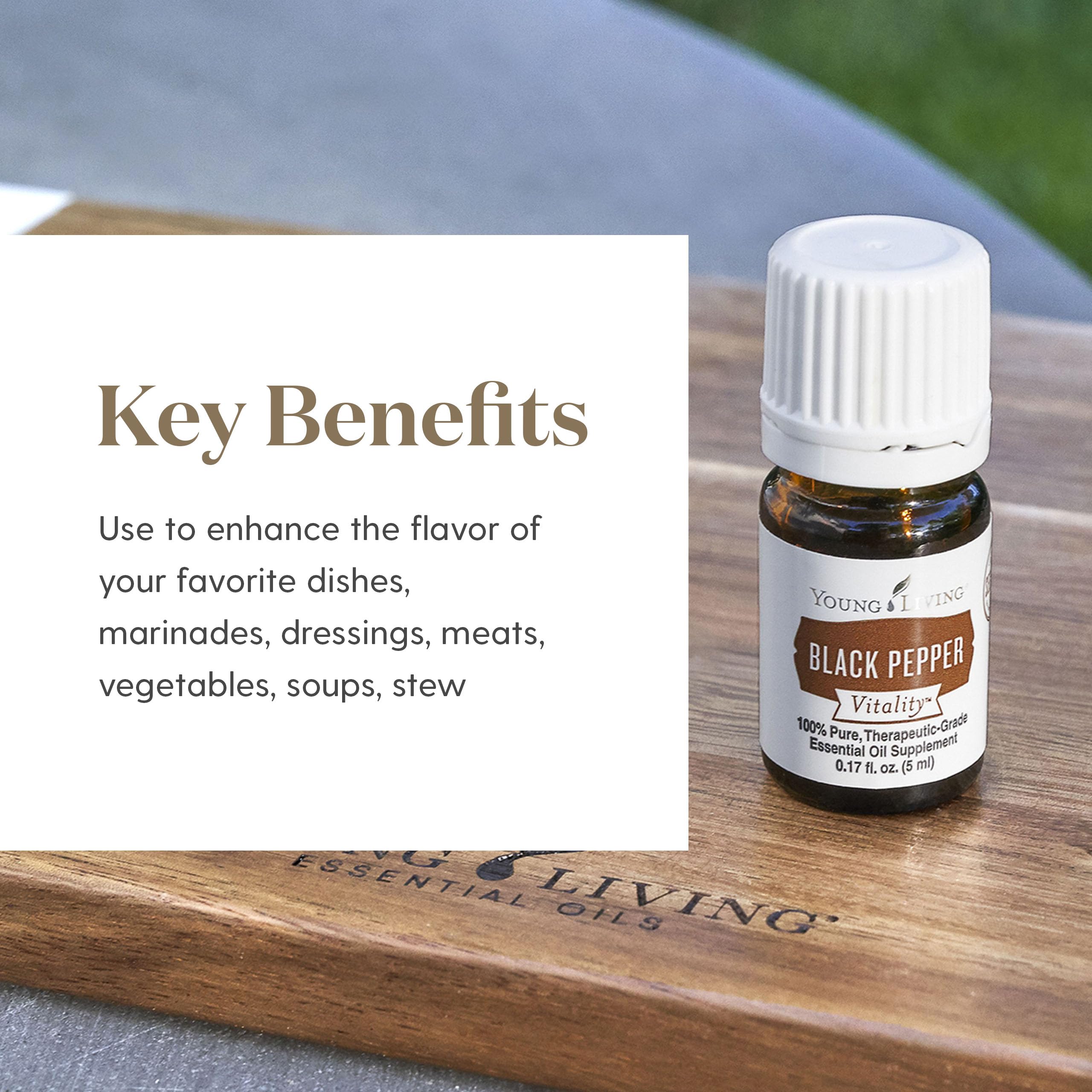 Young Living Poivre Noir Vitality – épice polyvalente pour marinades et sauces