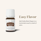 Young Living Poivre Noir Vitality – ajout rapide à soupe pour chaleur et profondeur