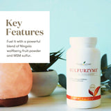 Poudre sulfurzyme Young Living à mélanger dans smoothie pour énergie et immunité.
