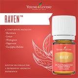Emballage Raven Young Living — pureté et absence d’additifs.