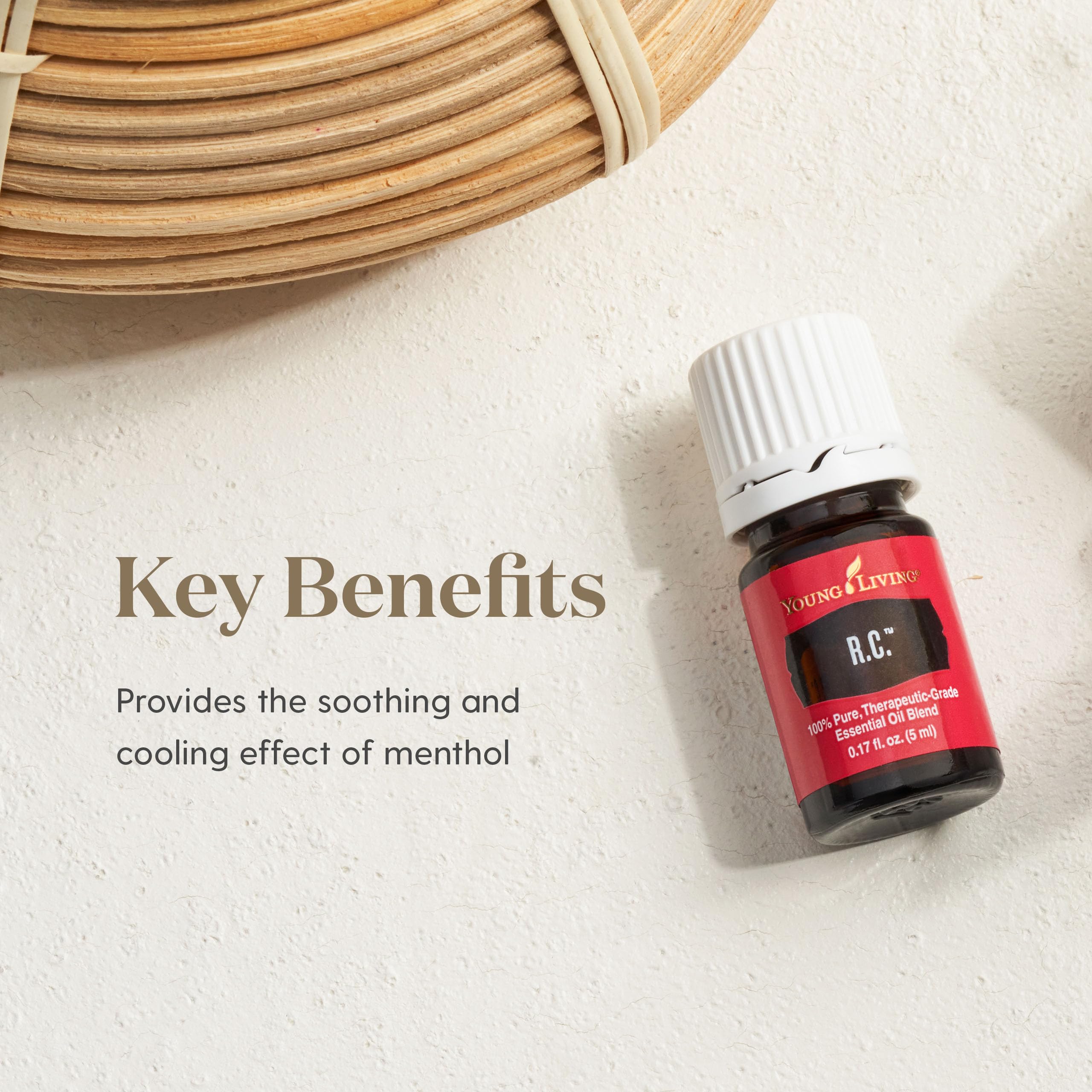 Étiquette RC sur flacon: pureté et traçabilité Young Living.