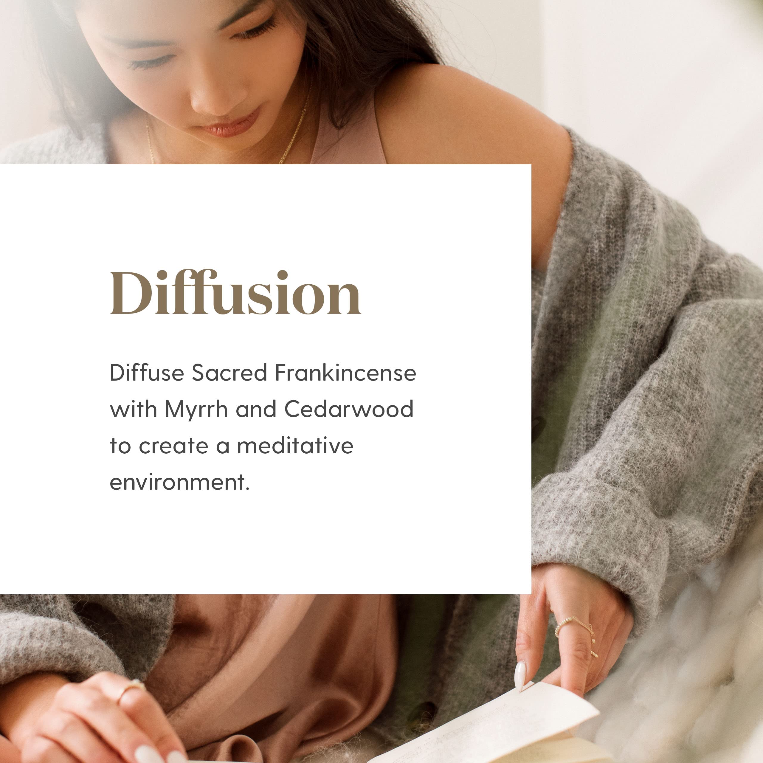 Young Living Sacred Frankincense, diffusion zen, favorisant la concentration pendant la méditation.