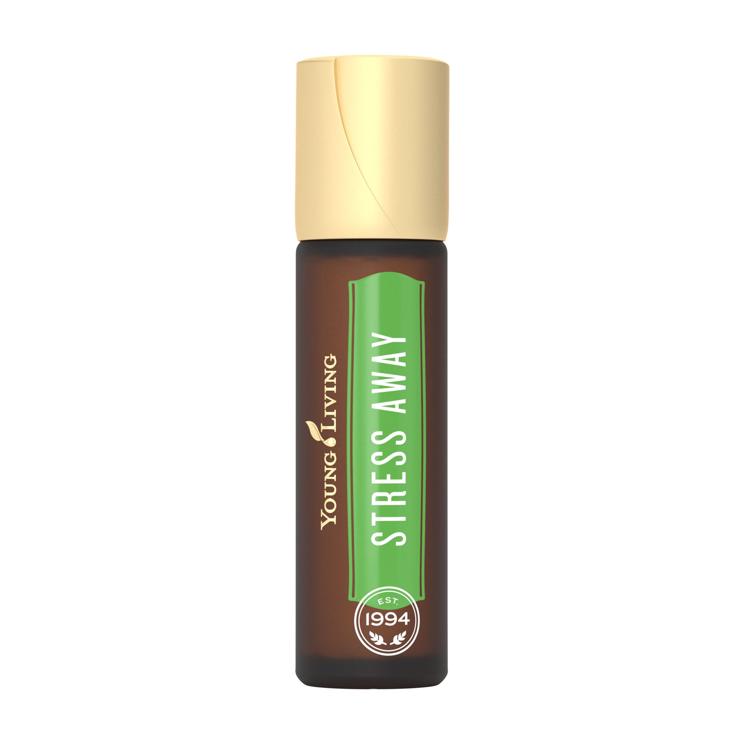 Young Living Stress Away Roll-On 10 ml sur peau, facilite la détente.
