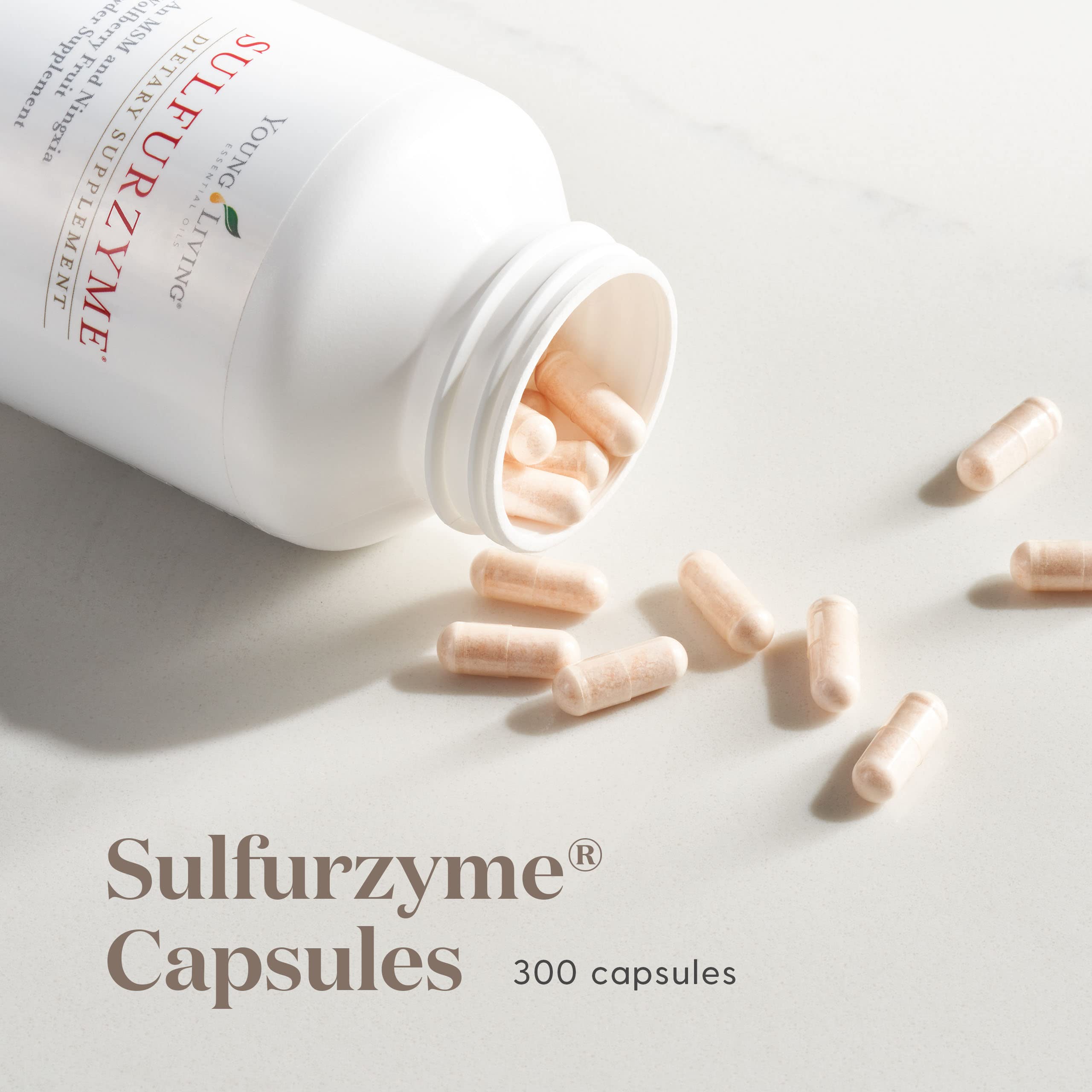 Étiquette du packaging Sulfurzyme, informations claires sur les ingrédients et l'usage