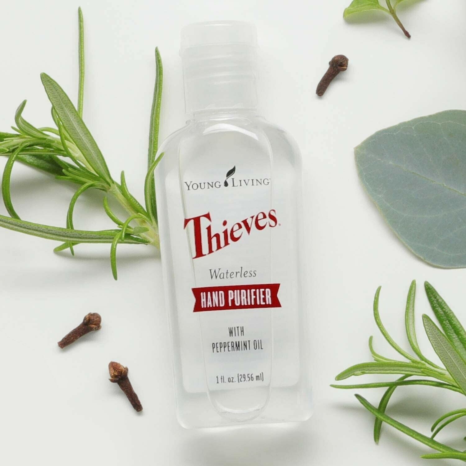 Arôme menthe frais associée au gel mains Young Living.