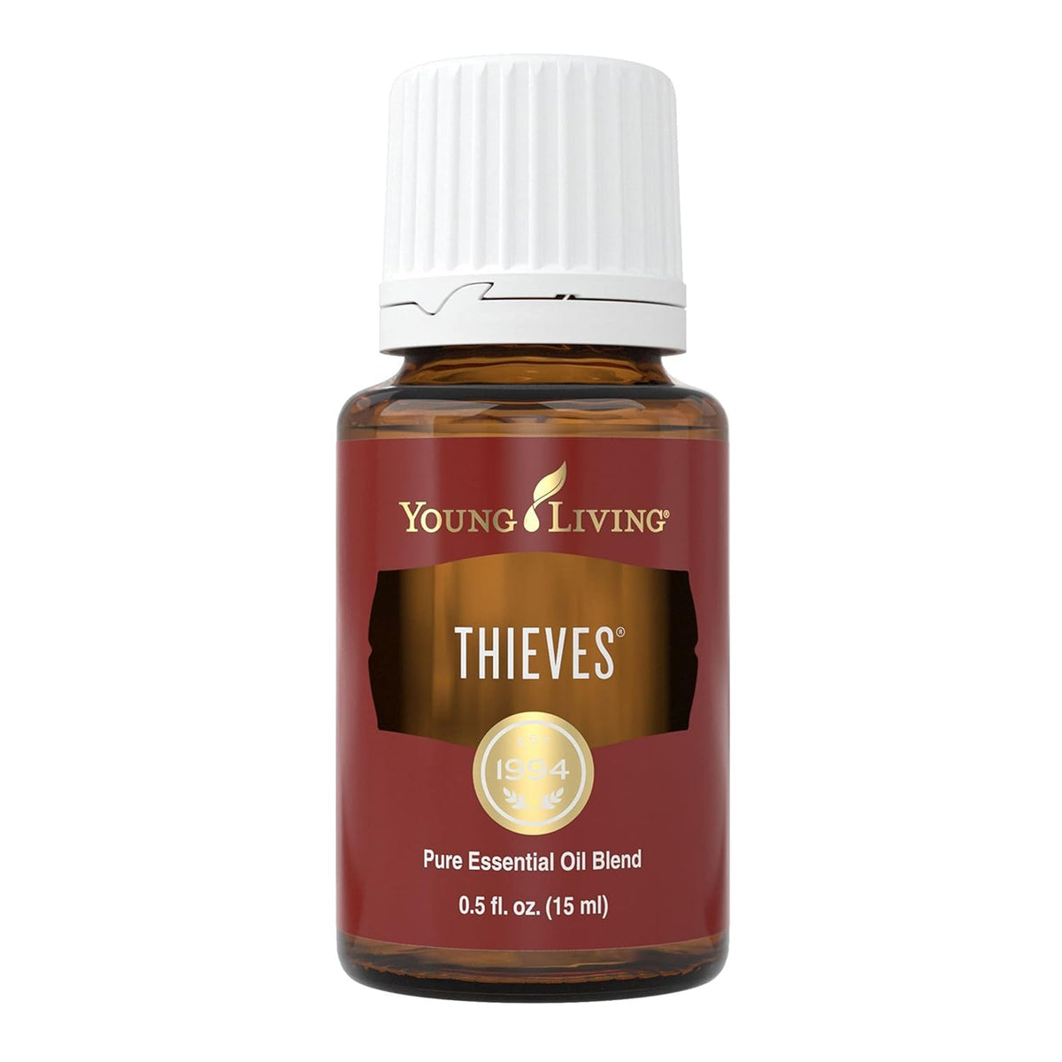 Bouteille Young Living Thieves 15 ml prête pour l’usage quotidien.