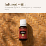 Young Living Thieves pastilles infusion d'huiles essentielles, expérience aromatique réconfortante.