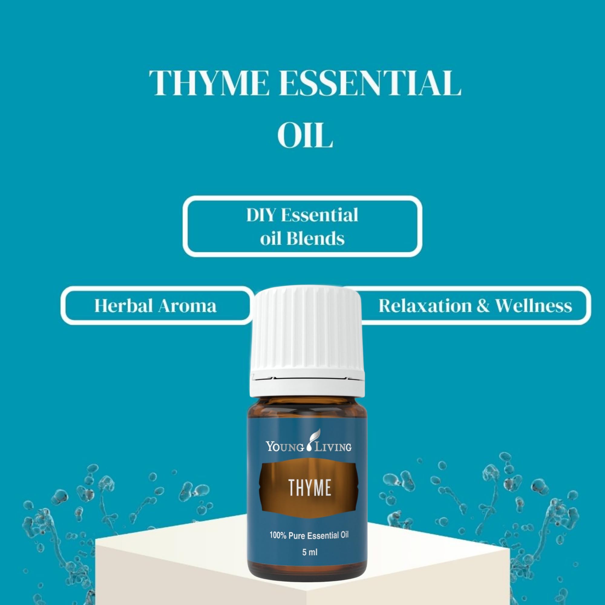 Young Living Thym huile essentielle, diffuseur, diffusion d'une ambiance apaisante.