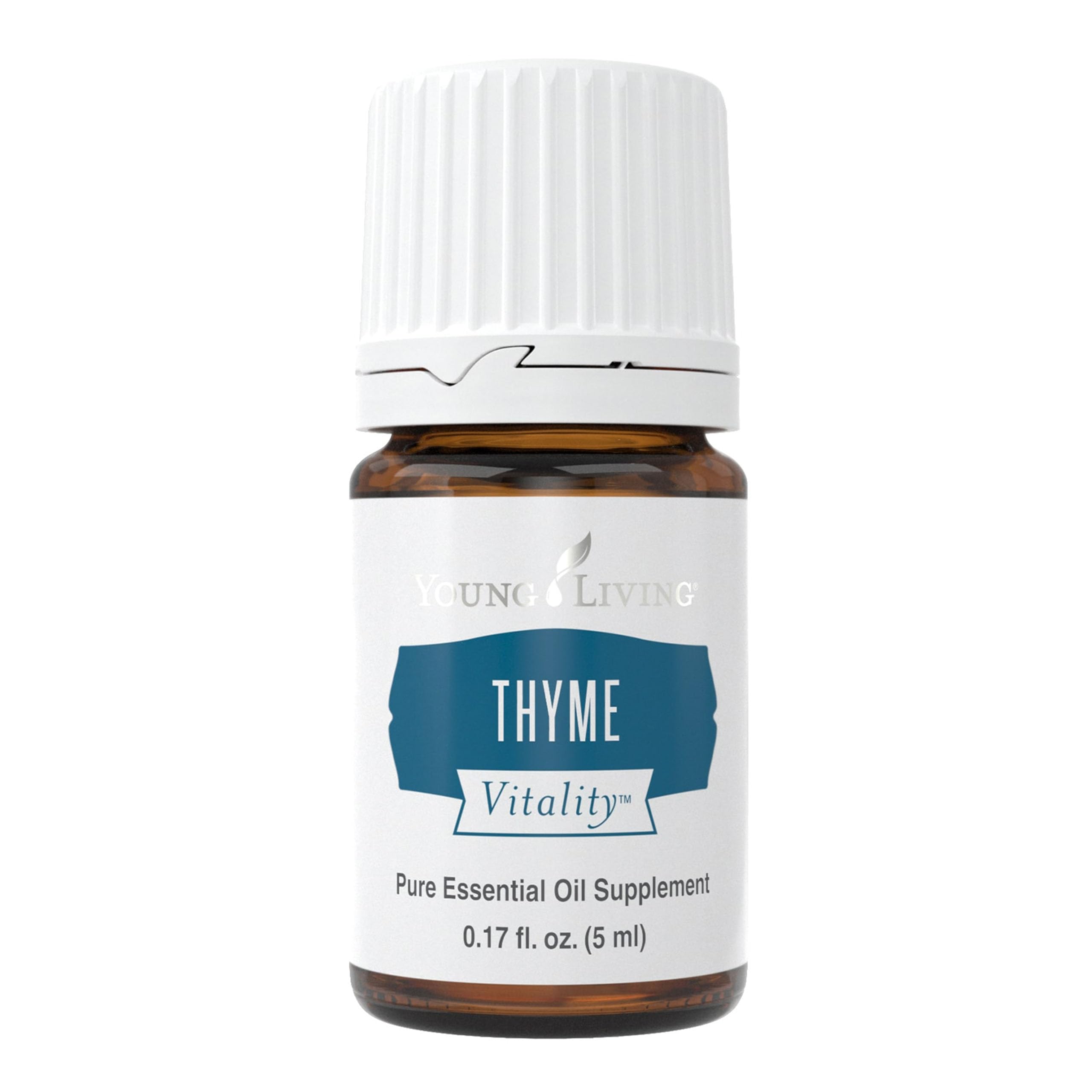 Young Living Thyme Vitality bouteille met en valeur son arôme puissant pour plats savoureux.
