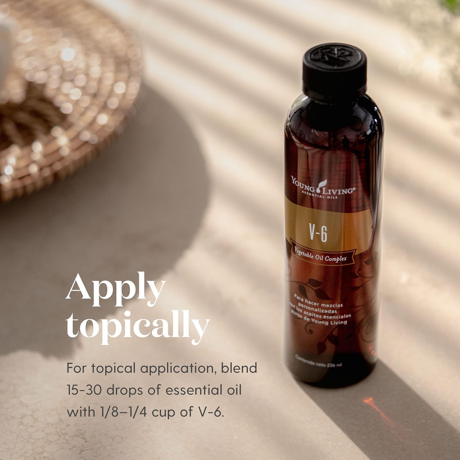 Young Living V-6 massage relaxant grâce à une base porteuse douce.