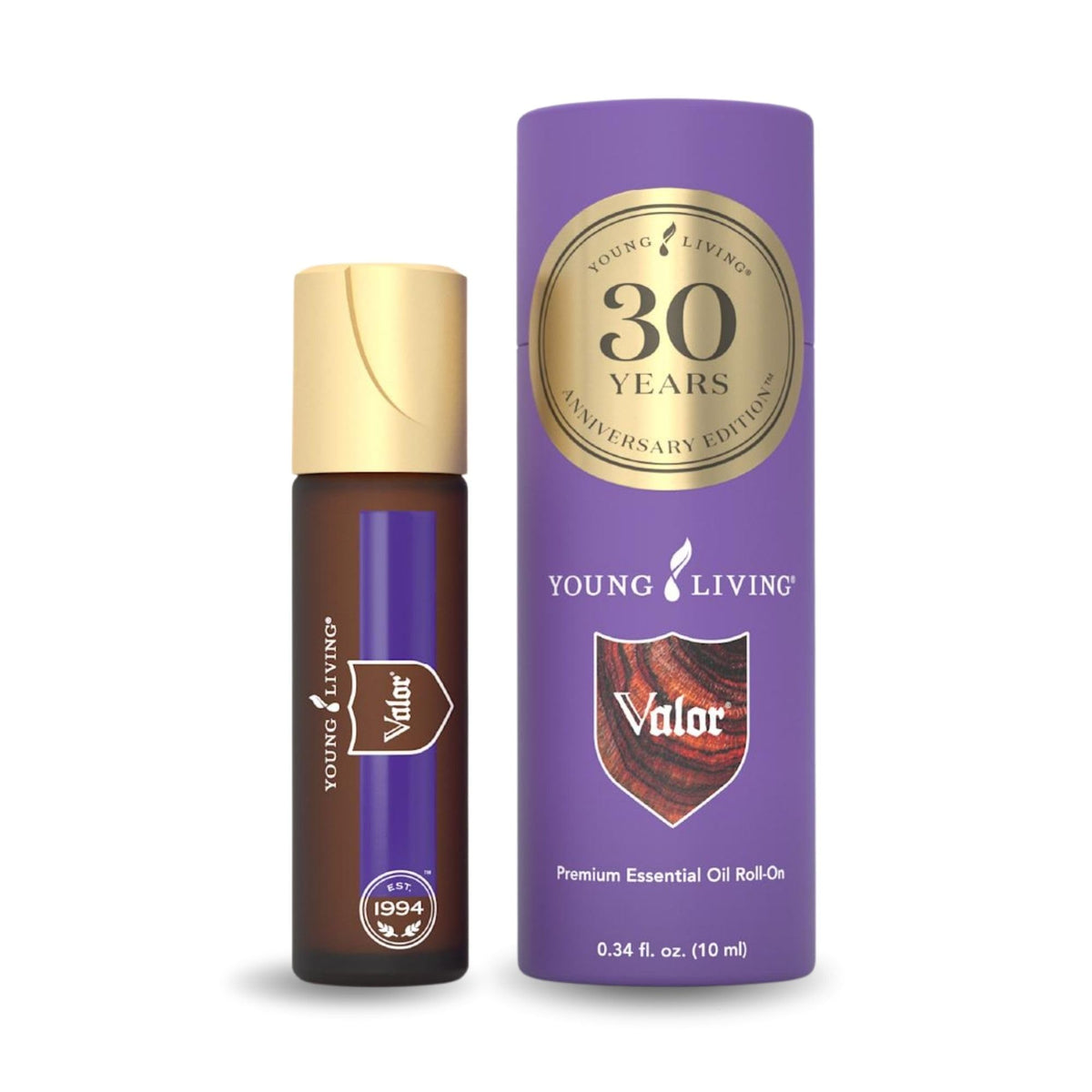 Valor Young Living : bouteille roll-on 10 ml prête pour aromathérapie et concentration.