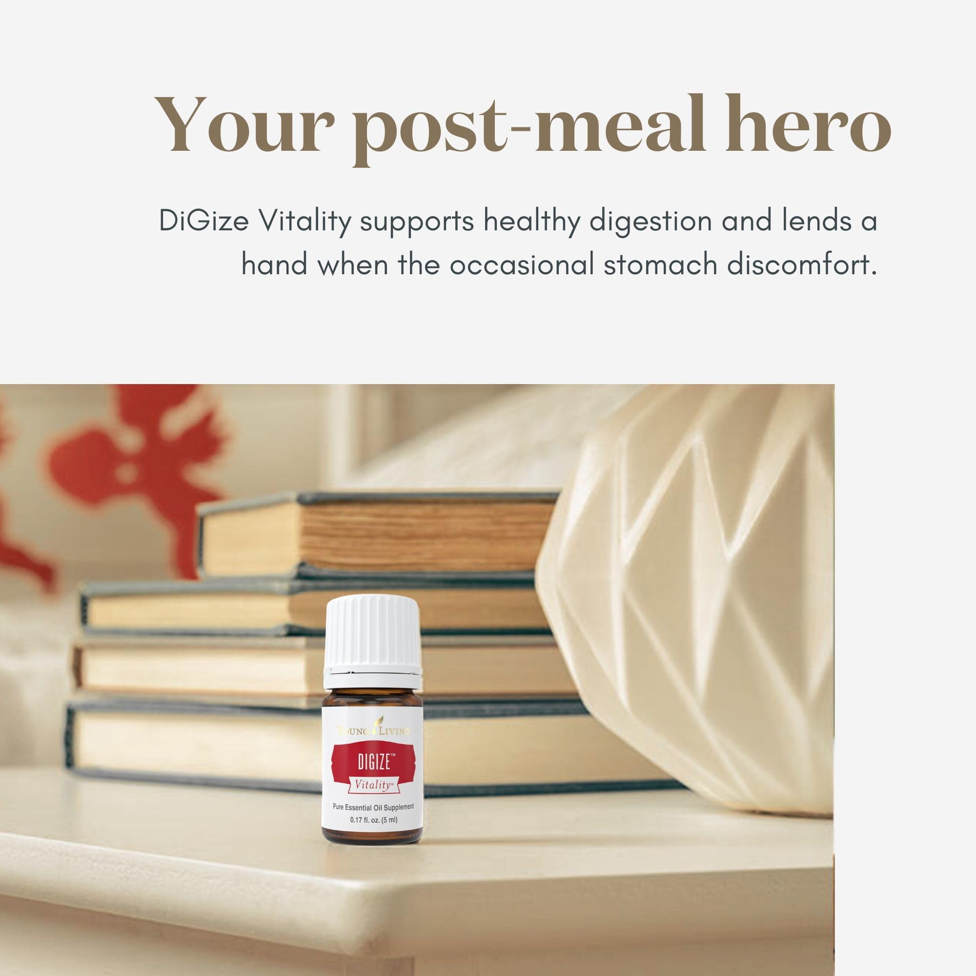 DiGize Vitalité Young Living dans petite bouteille, idéal pour voyager et rester équilibré.