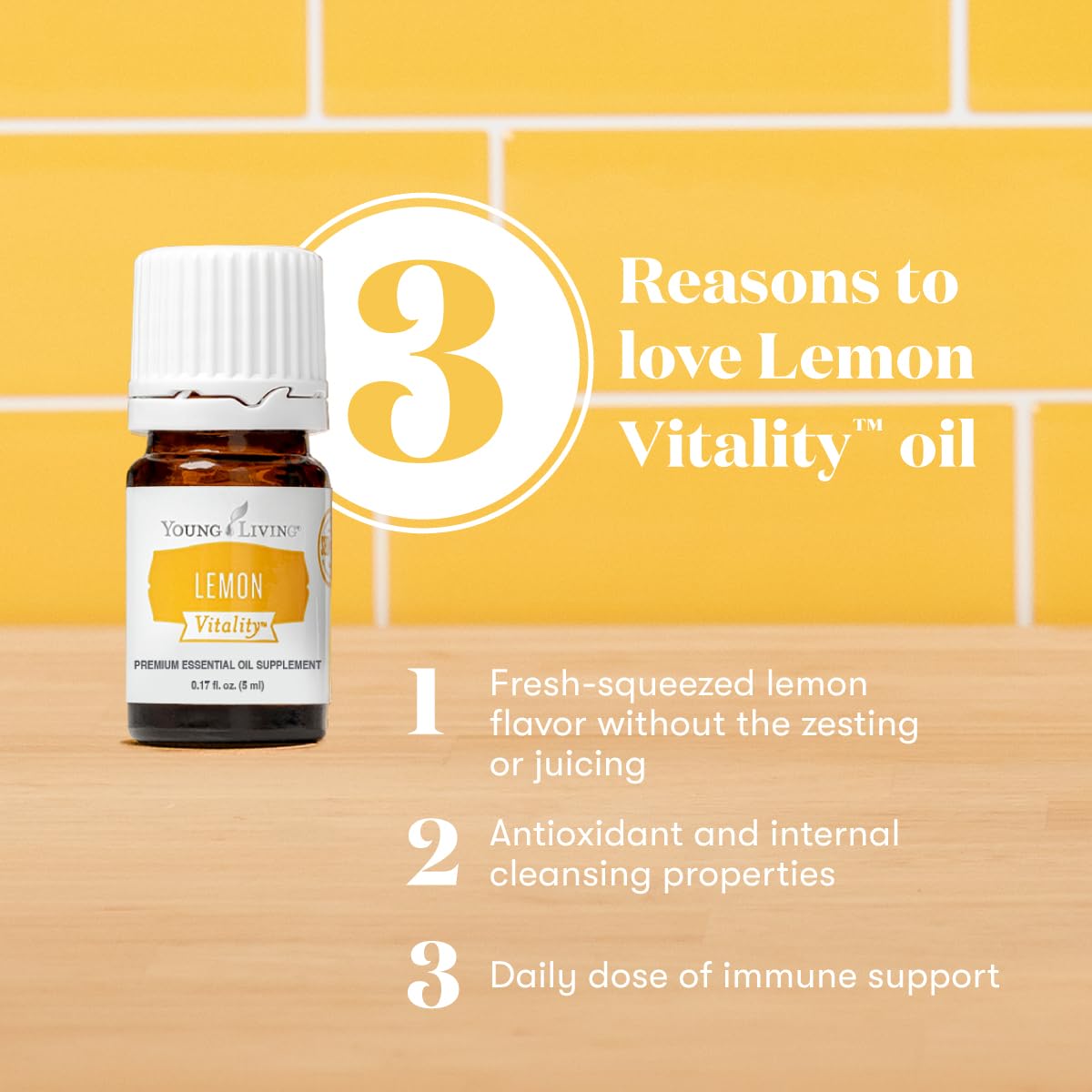 Goutte-pipette Young Living Vitality Lemon pour parfumer recettes et desserts.