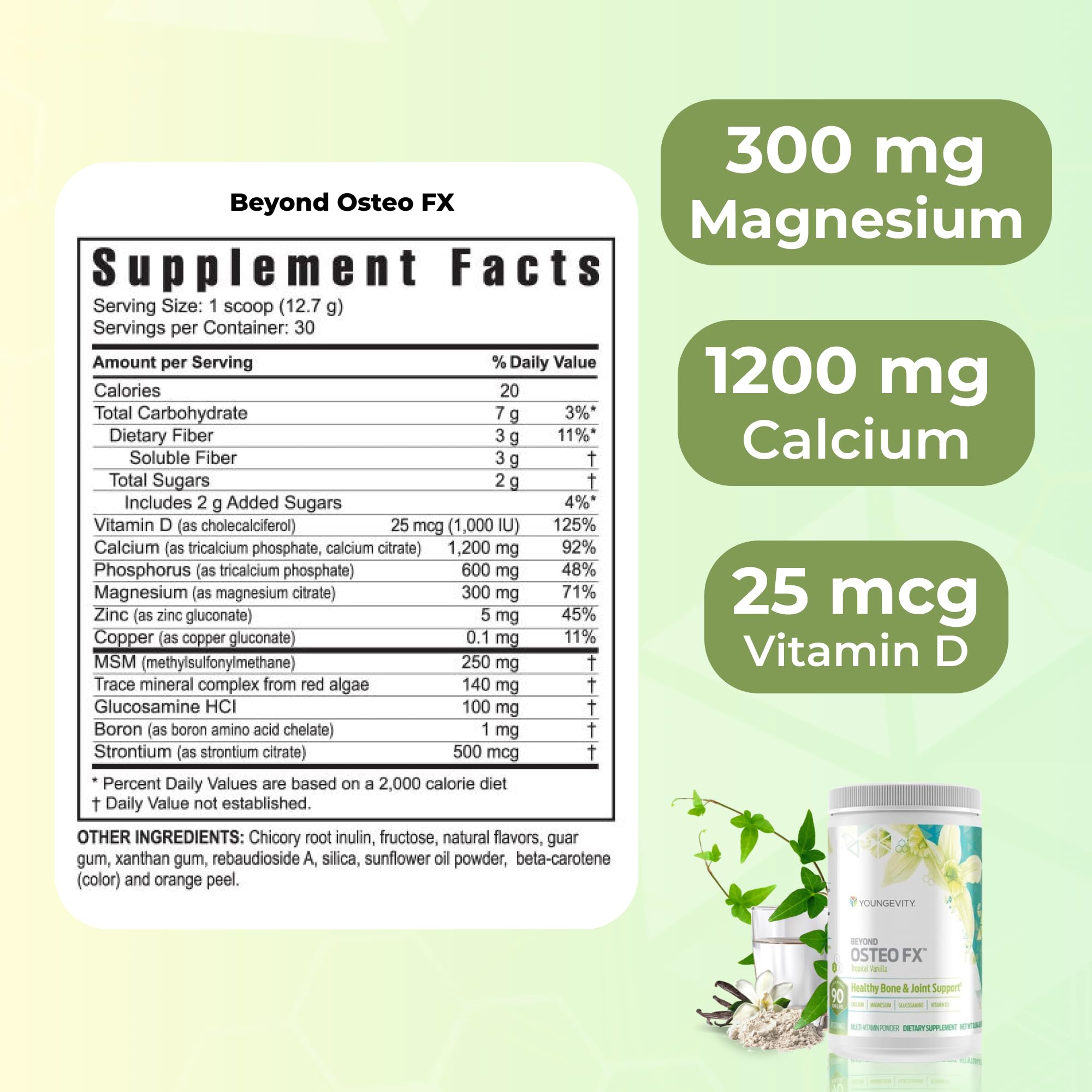 Doseur inclus, Youngevity Osteo FX vanille tropicale facilite le dosage quotidien