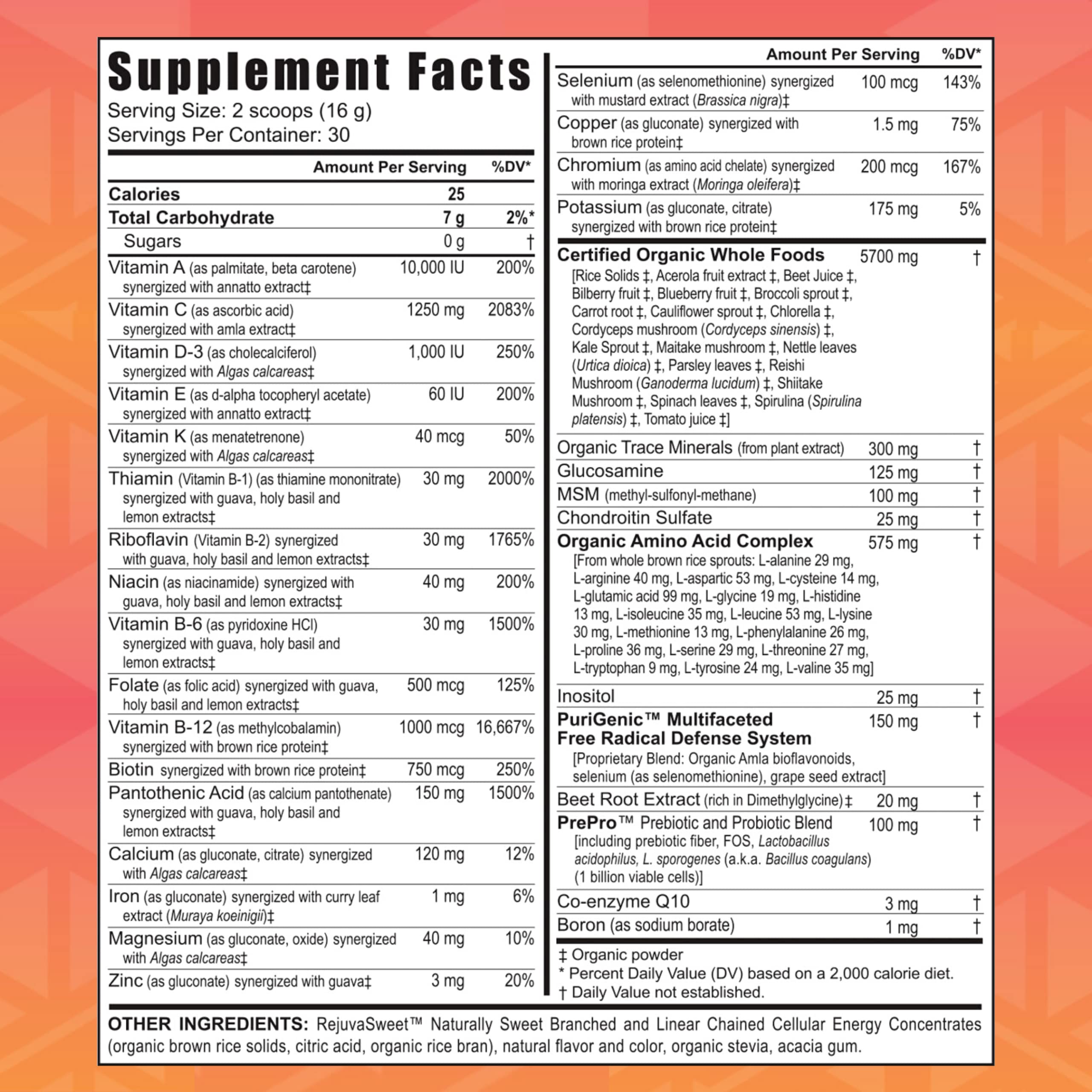 Youngevity Beyond Tangy Tangerine 2.0 Poudre Multivitamines avec absorption optimale.