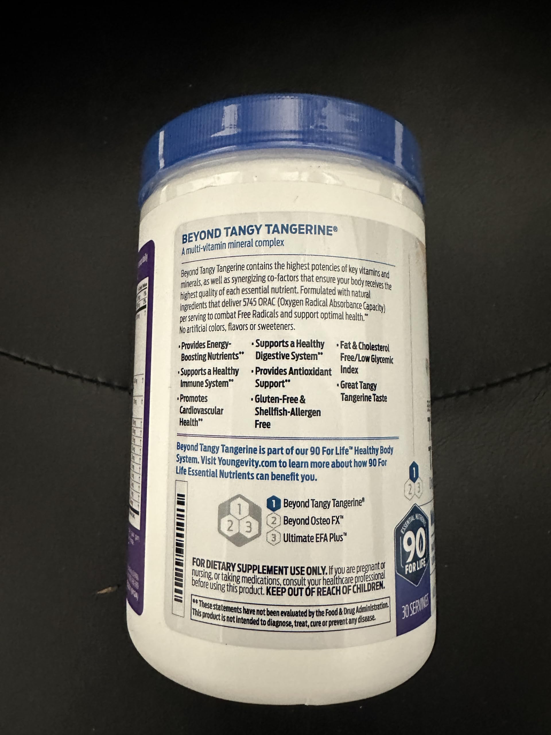 Logo ORAC 5 745 sur l'emballage Youngevity BTT Originale.