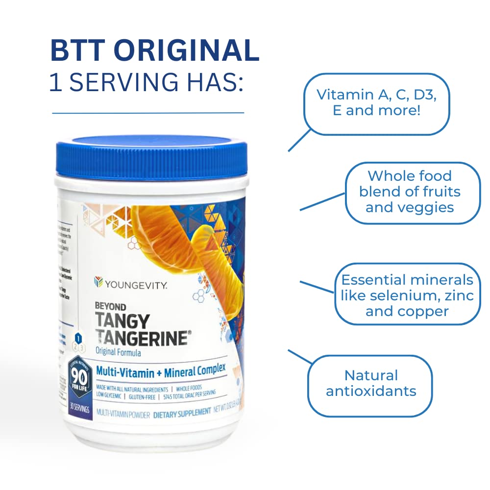 Poudre Youngevity BTT Originale prête à être mélangée dans l'eau.