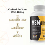 Capsules MSM Ultra prêtes à être intégrées dans une routine quotidienne.