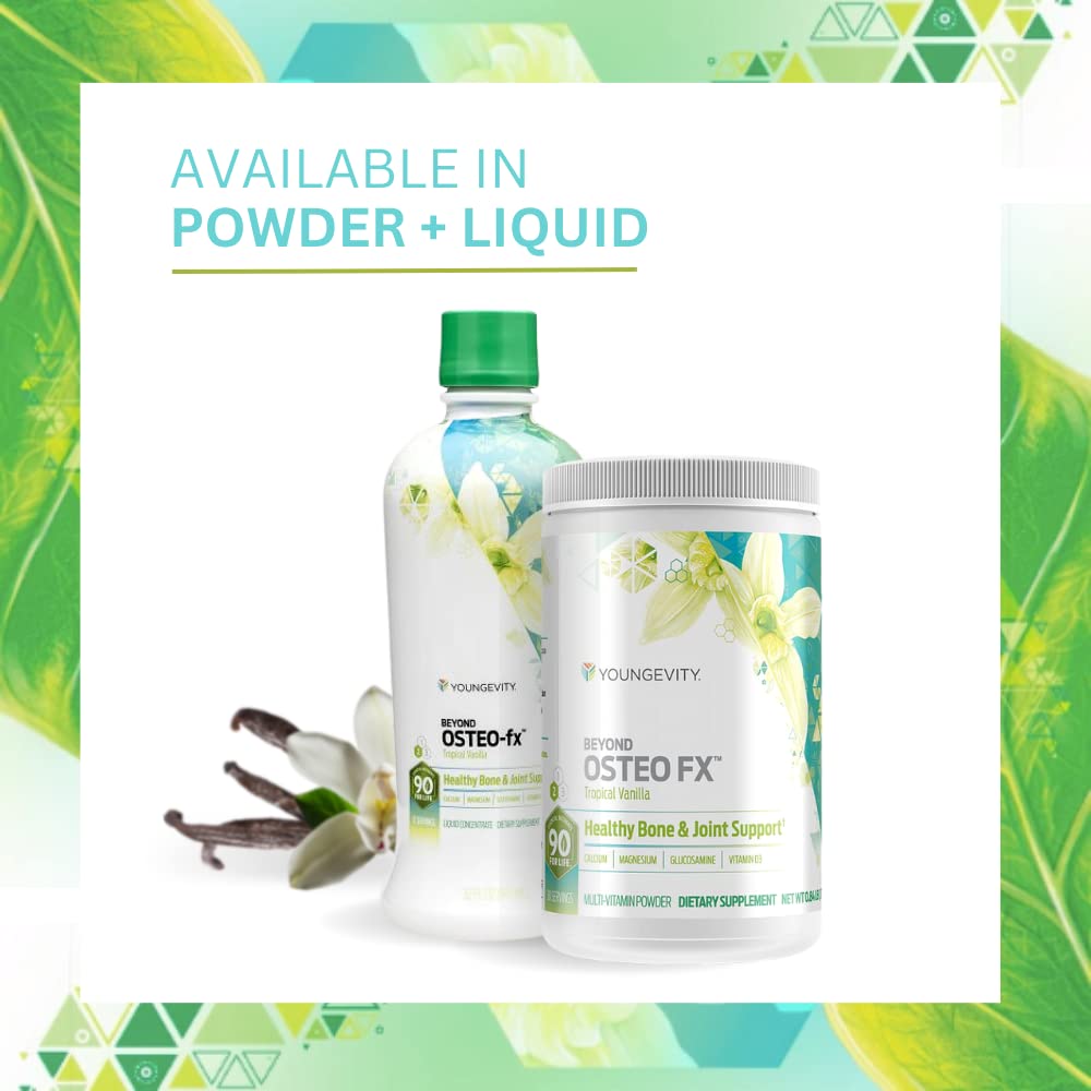 Poudre Youngevity Osteo FX vanille tropical: facile a doser et integrer dans boissons.
