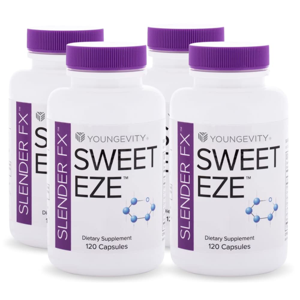 Youngevity Slender FX Sweet EZE : bouteille ouverte, prise quotidienne facile avec des gélules.