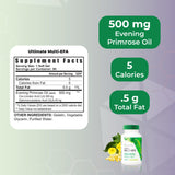 Étiquette Youngevity Ultimate Multi-EFA montrant les ingrédients végétaux et la qualité