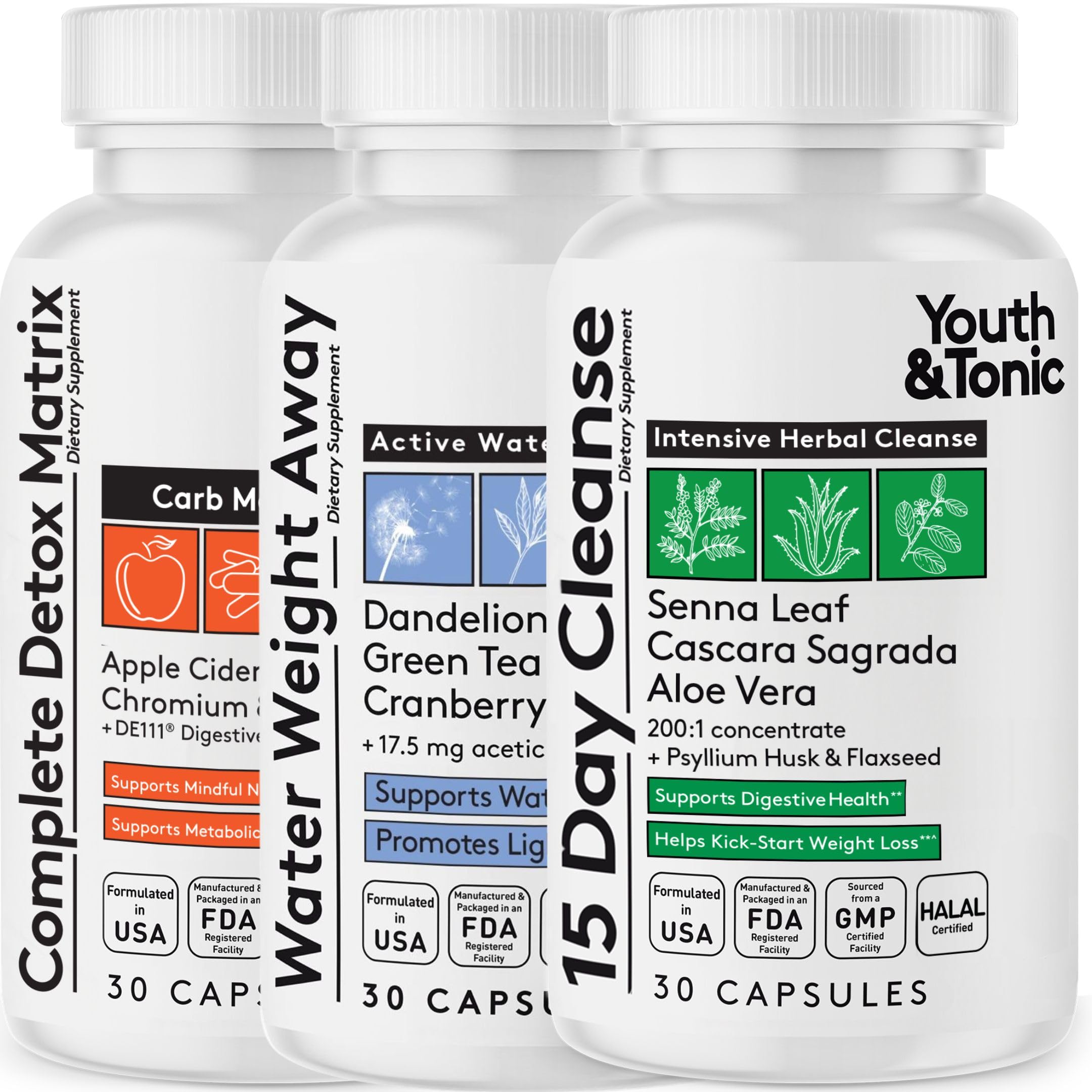 Youth & Tonic Détox pack-shot, aperçu du pack démarrage pour une routine détox.