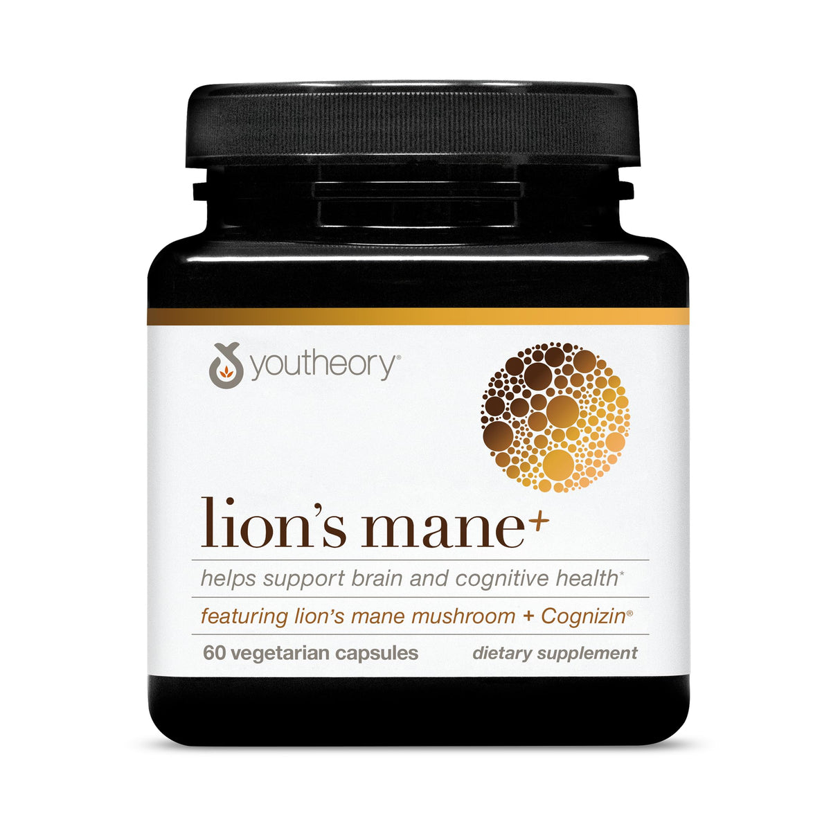 Bouteille Youtheory Lion's Mane Plus prête à l'emploi, soutien cognitif potentiel au quotidien.