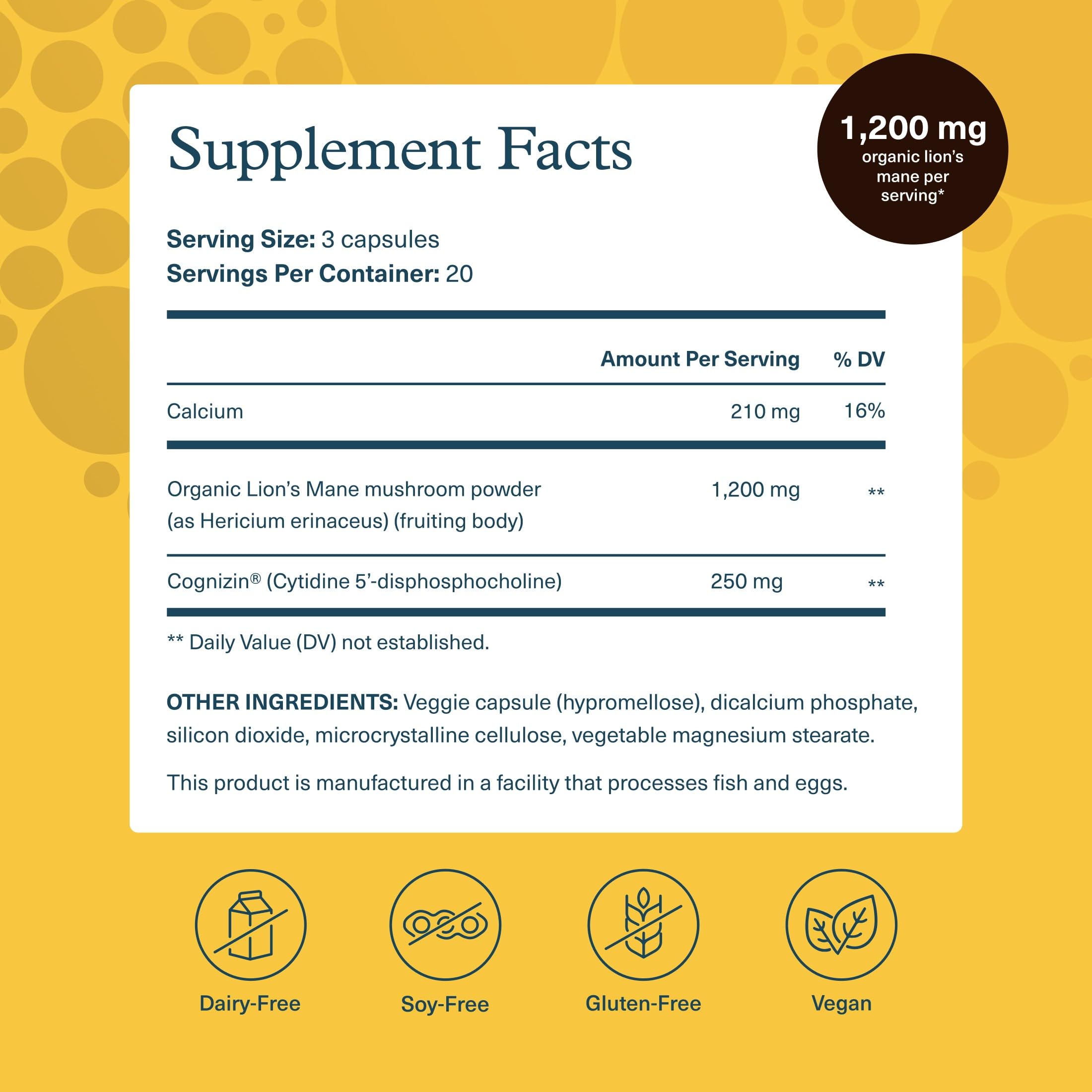 Capsules Youtheory Lion's Mane Plus faciles à avaler, soutien concentration possible.